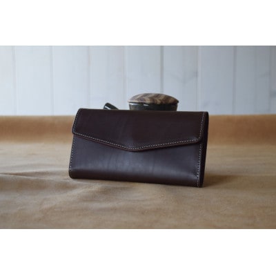 本革長財布　高級イタリアンレザー使用　チョコ【1351074】