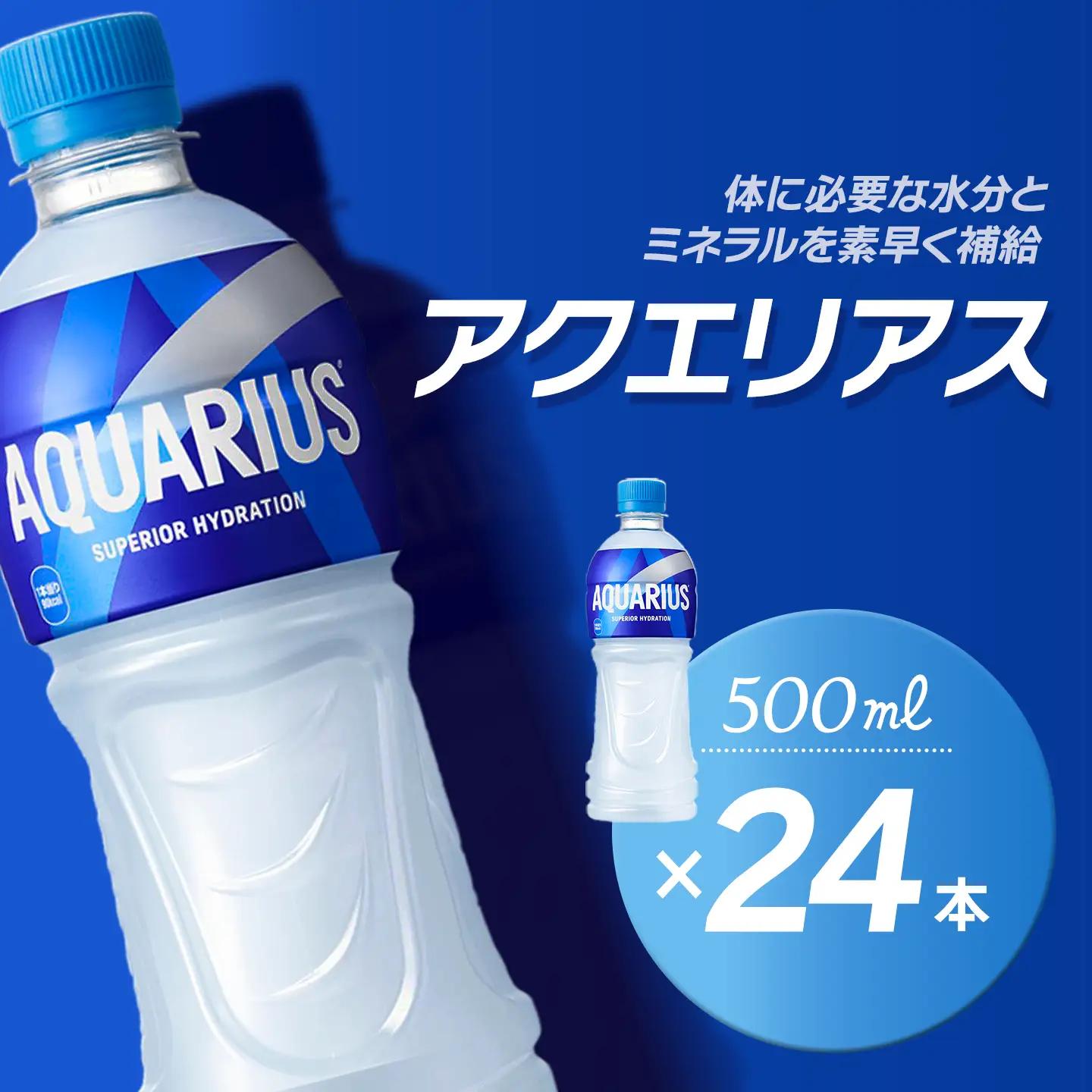 アクエリアス 500mlPET_24本入り×1ケース｜ スポーツドリンク 水分補給 熱中症対策 アクエリ