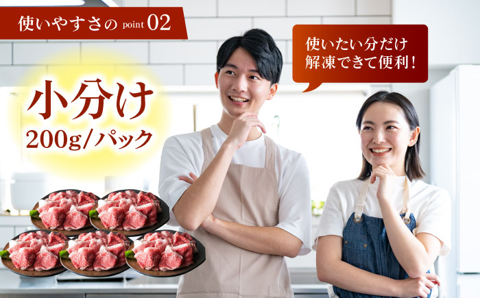 【全3回定期便】佐賀牛 切り落とし 1kg （200g×5パック）【肉の三栄】 [HAA080]