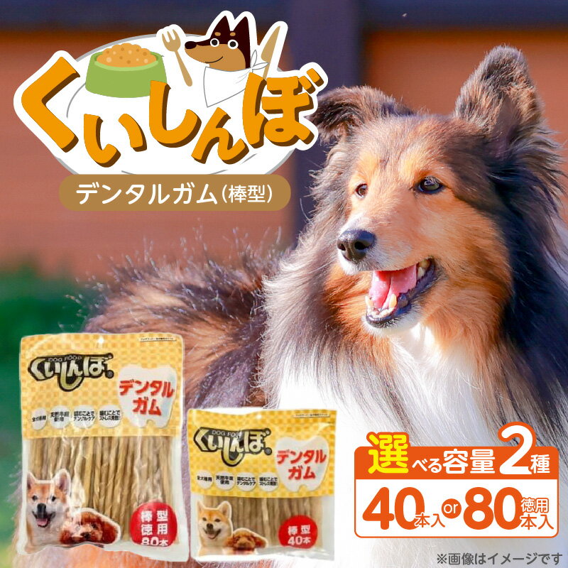 【ふるさと納税】くいしんぼ デンタルガム 棒型 選べる セット内容 40本×36袋 徳用 80本×18袋 ハードタイプ 歯垢 落とす 歯ぐき マッサージ ストレス解消 歯磨き サポート 多頭飼育 ブリーダー おすすめ 犬 おやつ 福岡県 久留米市 送料無料