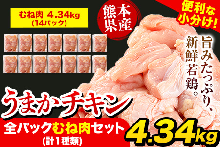 うまかチキン鶏肉 むね肉 《1-5営業日以内に出荷予定(土日祝除く)》3.72kg(12P)