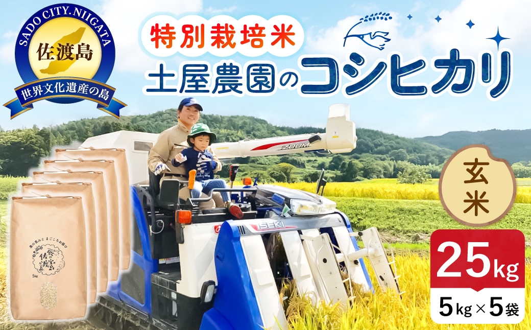 
                  佐渡島産コシヒカリ 玄米 25kg 令和8年産 特別栽培米 土屋農園 | 新潟県産コシヒカリ 新潟産コシヒカリ 佐渡産コシヒカリ 新潟県産こしひかり 佐渡産こしひかり お米 米 こしひかり 玄米 げんまい おこめ コメ 25キロ にいがた さど 新潟県 佐渡市 195962-034702
                
