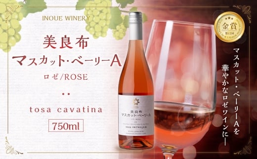 tosa cavatina 美良布マスカット・ベーリーAロゼ 2024（1本） 750ml × 1本 ワイン ロゼワイン マスカット・ベーリーA お酒 酒 さけ アルコール アルコール飲料 中辛口 冷蔵 高知県 香美市