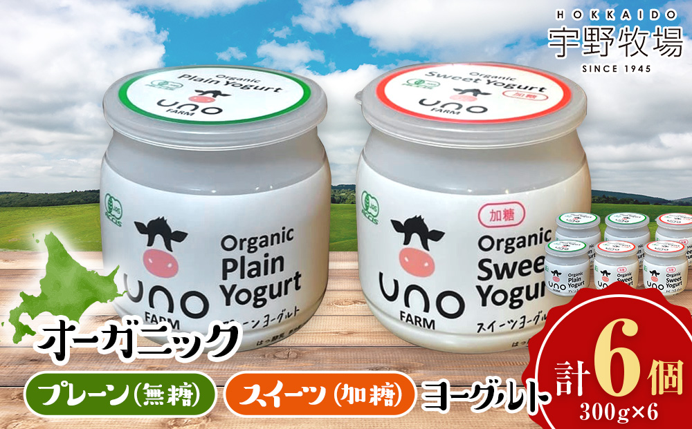 オーガニックプレーンヨーグルト〈無糖〉＆オーガニックスイーツヨーグルト〈加糖〉各3・6個セット ヨーグルト 有機生乳 北海道牛乳 北海道ふるさと納税