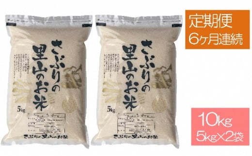 
定期便 【6ヶ月連続】さぶりの里山 お米 コシヒカリ 10kg（5kg×2袋）
