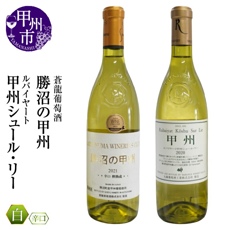 【ふるさと納税】 ワイン ルバイヤート 白ワイン 2本 セット 飲み比べ 白 辛口 甲州ワイン 蒼龍葡萄酒 丸藤葡萄酒 勝沼の甲州 甲州シュールリー 勝沼 樽熟成 ワイナリーズクラブ ワイナリー 酒 日本 山梨県 甲州市 記念日 ギフト （MG） 【B15-697】