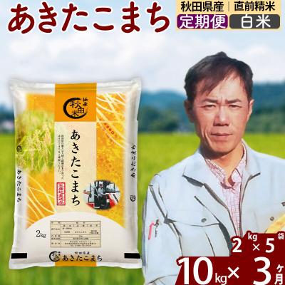 ふるさと納税 北秋田市 令和7年産《定期便3ヶ月》秋田県産 あきたこまち 10kg【白米】|msrf-12803