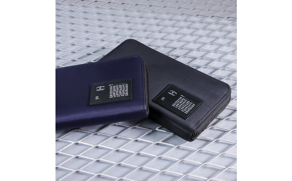 FUKUNARY 千菱 ラウンド長財布 MA-1 ネイビー F022