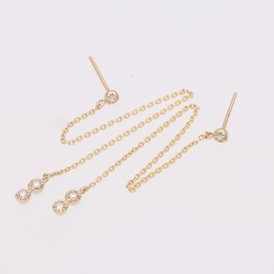 AQ-286　LB-54　 KeriA K10　ラボグロウン　ダイヤモンド　ピアス　アクセサリー　ジュエリー　プレゼント　スタッド　チェーン　スレッド