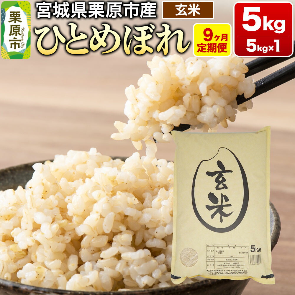 【ふるさと納税】《定期便9ヶ月》【令和6年産・玄米】宮城県栗原産 ひとめぼれ 毎月5kg (5kg×1袋)×9ヶ月