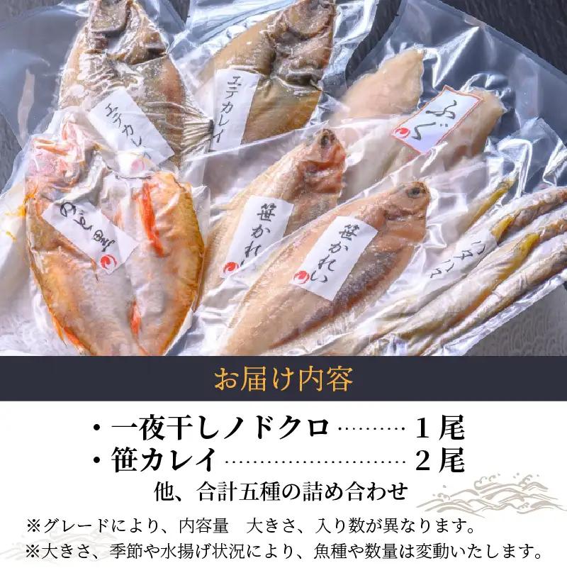 のどくろ、笹カレイ入り 一夜干し詰め合わせ ゴールド｜干物