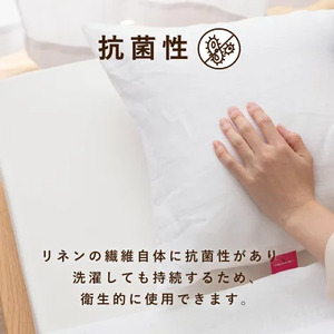  【甲州羽毛ふとん】フレンチリネンピロケース（Ｍサイズ）ホワイト 寝具