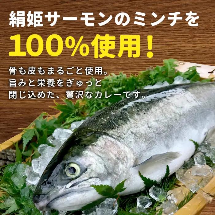 お試し★ 絹姫サーモン 奥三河おさかなキーマカレー 1個 レトルトカレー 魚 サーモン 鮭 非常食 キーマカレー ネコポス -213