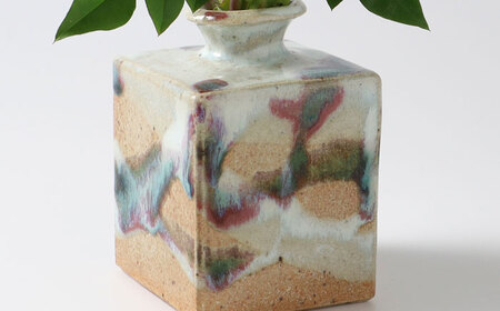 【唐津焼】朝鮮唐津四方花入 / 花瓶 花瓶 花瓶 花瓶 花瓶 花瓶 花瓶 / 佐賀県 / 大杉皿屋窯 [41ABAC005]