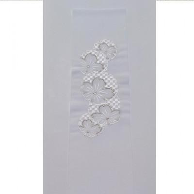 ふるさと納税 伊丹市 半衿 桜と市松 白地に白とシルバー 刺繍 [54030667] |  | 02