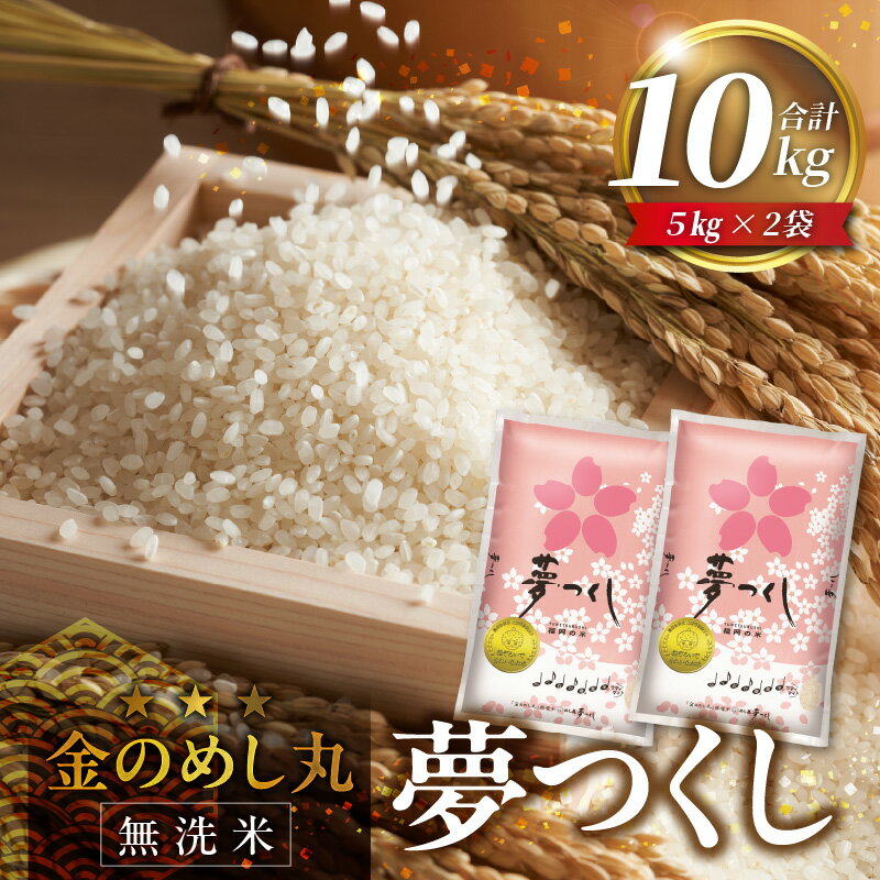 【ふるさと納税】令和7年産 無洗米 金のめし丸 夢つくし 5kg × 2袋 計 10kg ツヤツヤ もちもち 食感 ほのかな 甘み ロングセラー オリジナル米 農産物検査 上位等級 国産 食品 食べ物 米 白米 精米 グルメ お取り寄せ お取り寄せグルメ 福岡県 久留米市 送料無料