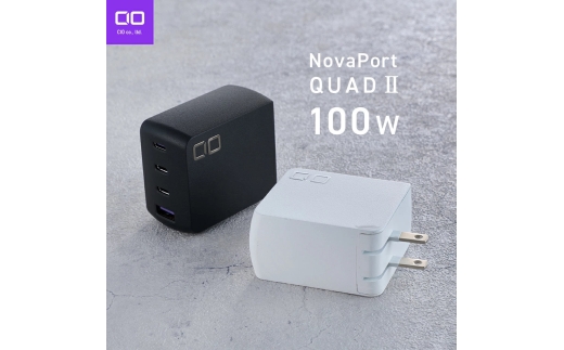 NovaPort QUAD II 100W 3C1A(ブラック)｜CIO 急速充電器 PD [世界最小級 CIO独自技術 NovaIntelligence NovaEngine搭載] 4ポート USB-C×3 + USB-A×1 ACアダプター コンセント 軽量 iPhone 15 Android Galaxy MacBook iPad向け ノートPC [3248]