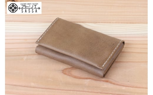名刺入れ [アトリエSASSA 富山県 朝日町 34310573-gy] 名刺 めいし 名刺入 カードケース 革 牛革 国産 レザー 職人 手作り カードホルダー メンズ レディース