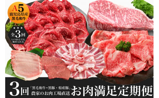 
【全３回定期便】1.8kg越え！鹿児島県産お肉満足定期便 農家のお肉工場直送！(水迫畜産/Z050-549)M20 肉 牛 牛肉 豚 黒豚 生ハム 切り落とし すき焼き しゃぶしゃぶ 生姜焼き ロース バラ サーロイン 薄切り 鹿児島 いぶすき
