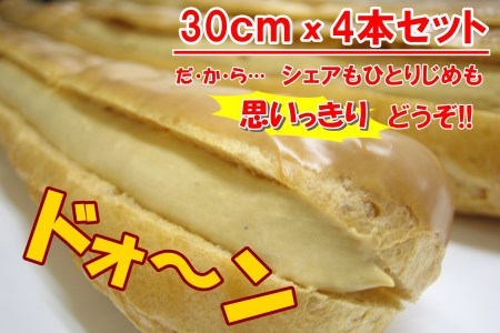 長すぎるエクレア　30ｃｍ×４本　【店頭売上No.1大人気スイーツ】_B145-001