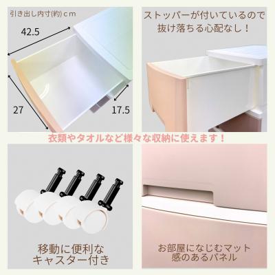 ふるさと納税 三条市 NEWLIFE スリム4段 オパールピーチ 収納ケース 衣装ケース 【010S618】 |  | 01