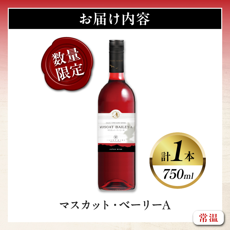 【数量限定】マスカット・ベーリーA (計1本) _T014-024【酒 飲料 アルコール 国産 人気 ギフト 飲料 食品 お酒 お土産 限定品 贈り物 送料無料 プレゼント】