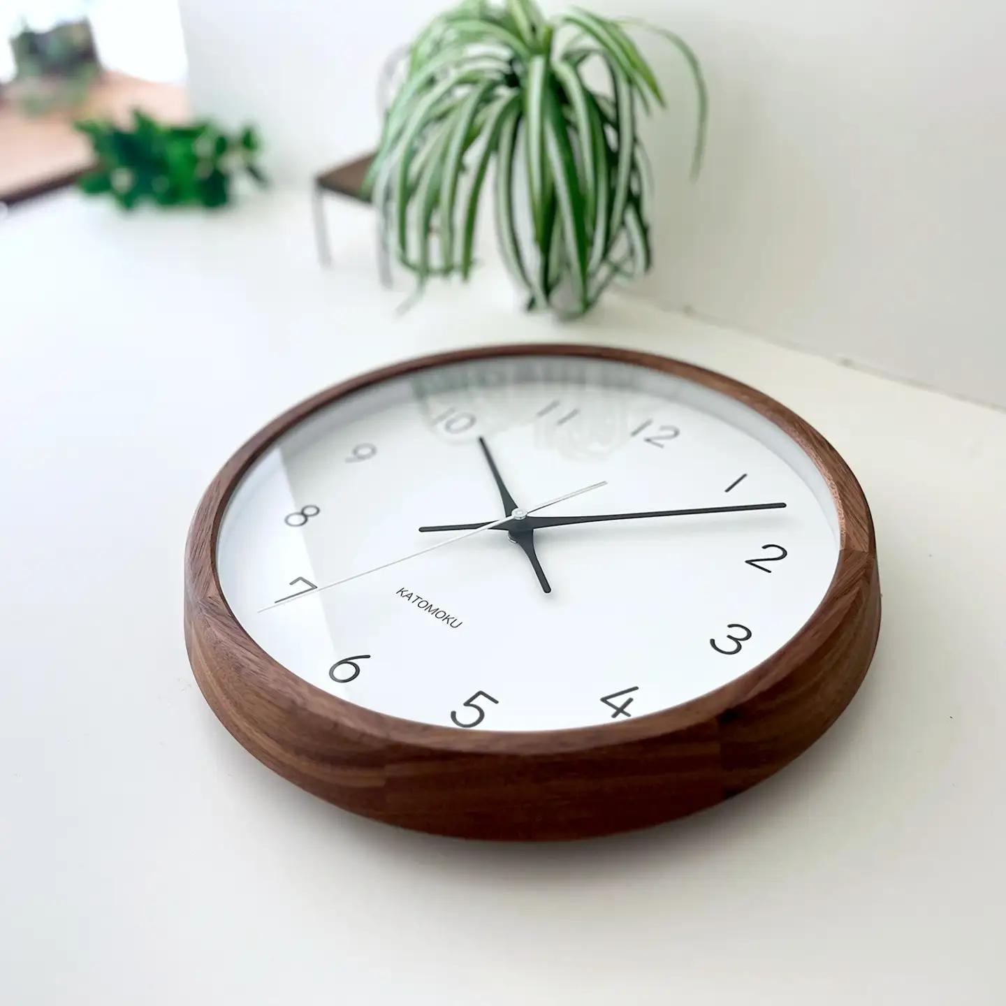 KATOMOKU muku clock 木製掛け時計（ウォールナット)　km-104WA