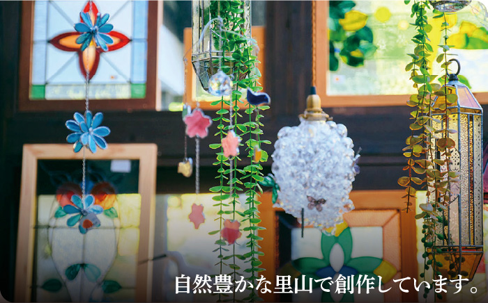 【ステンドグラスのある暮らし】はなはな 3個セット＜ウェーブGグラス工房＞那珂川市 ステンドグラス 雑貨 インテリア [GAW019]