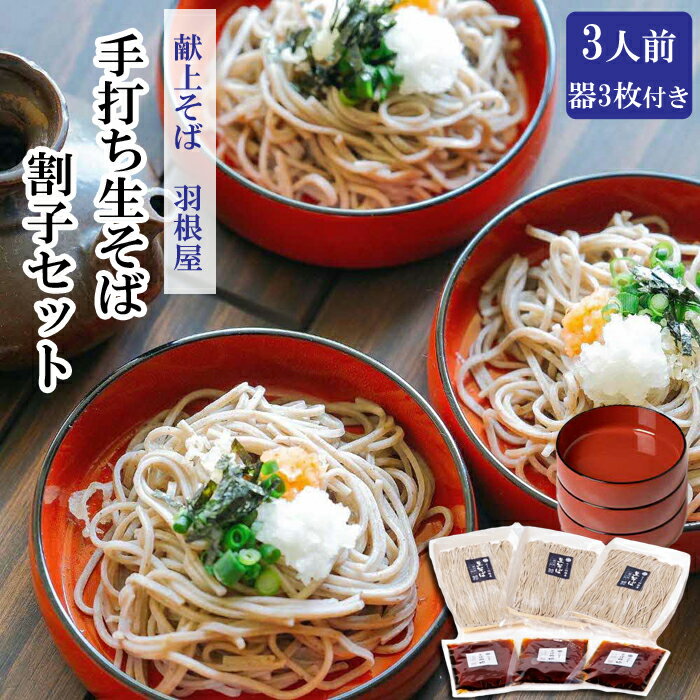 【ふるさと納税】そば 蕎麦 麺 めん 出雲 出雲そば 創業150年 献上そば羽根屋 特産品 手打ち生そば割子セット 割子3段 そばつゆ付き 冷凍 ギフト お取り寄せ ご当地 人気 贈答 島根県 出雲市