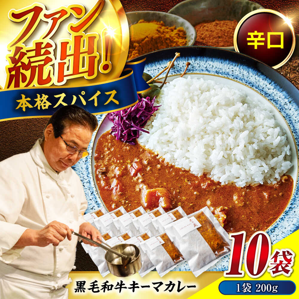 【ふるさと納税】カレー 秘密の黒毛和牛キーマカレー10袋 カレー 冷凍 辛口 レストラン おすすめ 人気 福山 レトルトカレー レトルト食品 本格的 簡単調理 時短ごはん スパイス 牛肉 キーマ セット カレーうどん おかず カレー 広島県福山市/株式会社グリル壱乃藏[BACI002]