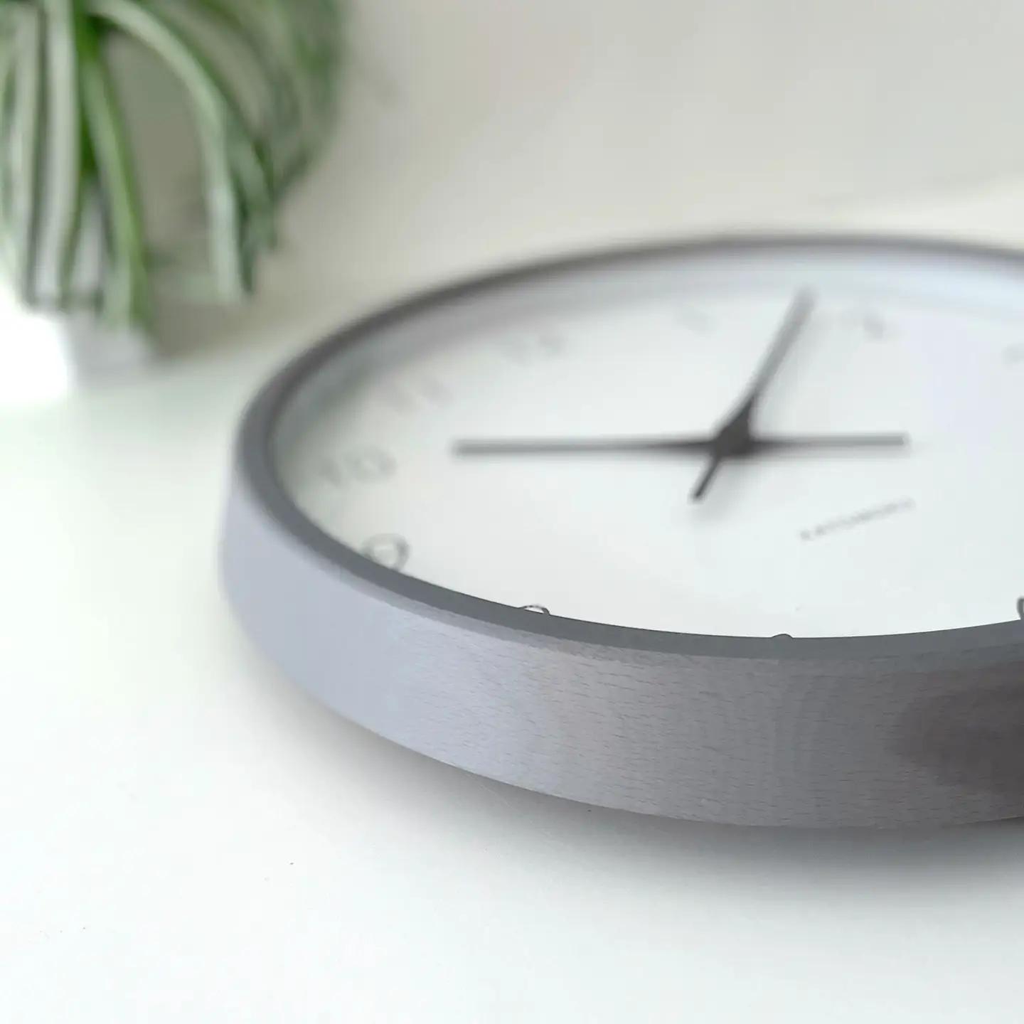 KATOMOKU muku clock 7 ≪km-60GRRC≫木製掛け時計(グレー/電波スイープムーブメント(連続秒針))【R7833】