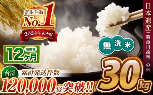 【 新米予約 】【 定期便 12回 】令和8年産 熊本県産 ほたるの灯り 無洗米 30kg | 小分け 5kg×6袋 単位 5kg 10kg 15kg  20kg 25kg 30kg 熊本県 熊本 くまもと 和水町 なごみ 訳あり 規格外 不揃い 単一米 単一原料米 ブレンド 複数原料米 こめ 米 ごはん 銘柄米 日本遺産 返礼品 無洗米 独自ブレンド