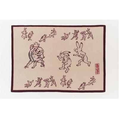 ふるさと納税 泉大津市 アートブランケット『鳥獣戯画』ひざ掛け