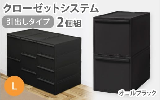 クローゼットシステム 引出しタイプL　2個組　CS-D3 2P (5色からお好きなカラーが選べる) ／ オールブラック  収納 ライクイット like-it 奈良県 葛城市【like101-5A】