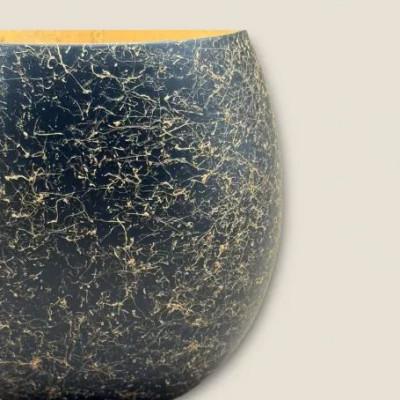 ふるさと納税 海南市 木製 エッグカップ 乱糸マット仕上げ　漆黒 |  | 02