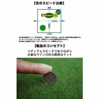PGS145　ゴルフ練習用・SUPER-BENT スーパーベントパターマット45cm×4ｍ（距離感マスターカップ付き）（シンプルセット）_イメージ3