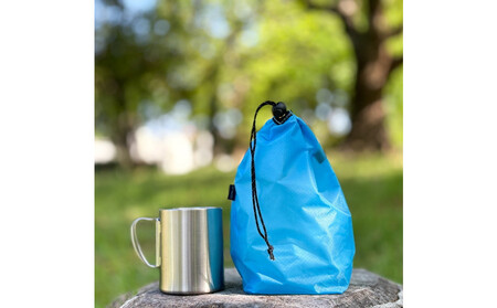 【S 1.5L・水色】　キャンプで大活躍！トイレットペーパーホルダー 小さめナイロン巾着袋 シンプル巾着