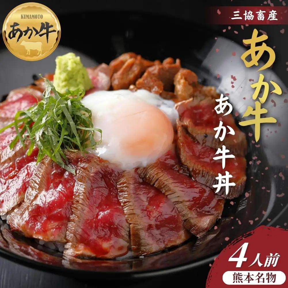 【三協畜産】熊本名物あか牛丼セット 4人前 あか牛 牛肉 国産 冷凍 阿蘇市
