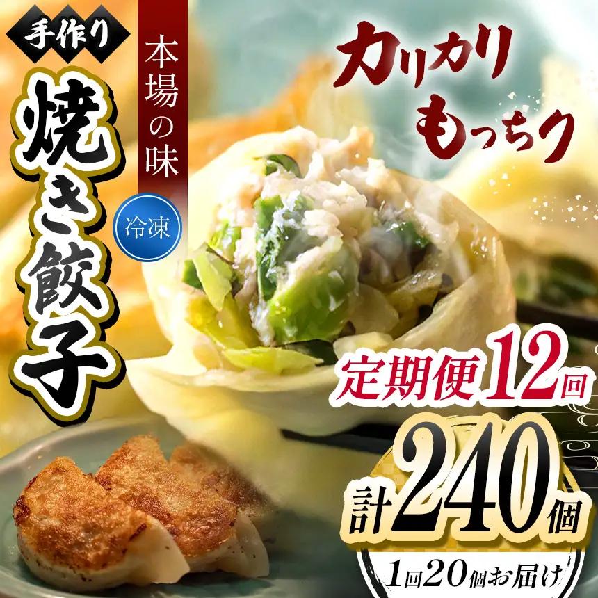 12回 定期便 手作り 焼き餃子  ( 冷凍 )  20個 【 手作り餃子の店 吉春 】 |  冷凍餃子 地元野菜 ・ 国産素材 を使用 