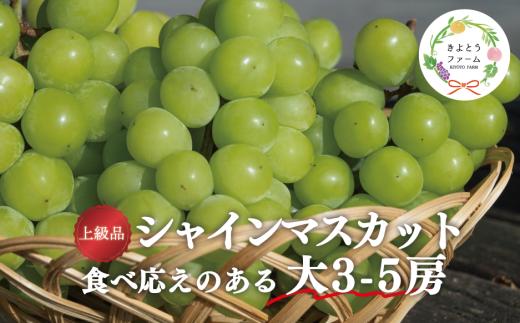 【2026年先行受付】【きよとうファーム】シャインマスカット 上級品 大3-5房/計2.4kg~ (岡山県産) KF-W072-01 ぶどう マスカット 真庭市
