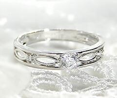 指輪 天然 ダイヤモンド 0.17ct 透かし フェミニン SIクラス【pt950】r-108（KRP）M35-1410