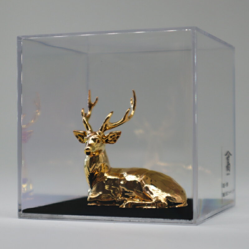 【ふるさと納税】幸運を運ぶ神鹿 (純金めっきしたレプリカ) 小 奈良市 有限会社 高山商会 奈良 一刀彫 純金 24k メッキレプリ 置物 なら