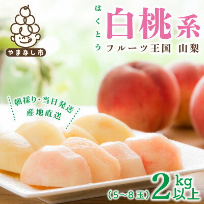 【ふるさと納税】2025年先行予約 山梨県産 桃 白桃系 2kg以上(5～8玉) フルーツ王国・山梨から産地直送【配送不可地域：離島・沖縄県】【1137262】