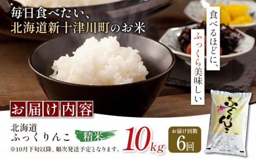 【令和8年度産】ふっくりんこ精米定期便  (10kg×6回)