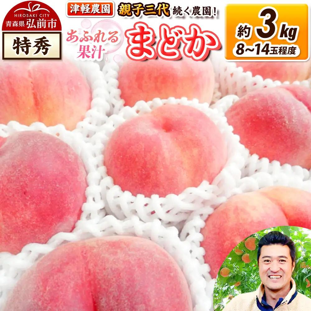 【26年8月発送】桃 約3kg(8～14玉程度) 青森【2026年産 あふれる果汁 まどか】もも 特秀 くだもの フルーツ 果物 津軽農園 採れたて 農家直送