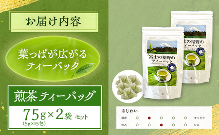 煎茶 ティーバッグ 100g（5g×15包） 2袋セット お茶