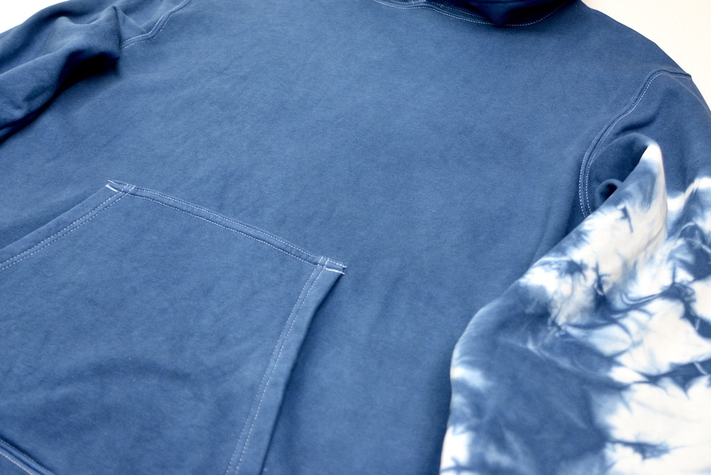 黒部の名水染めタイダイ藍染めパーカーD　XXLサイズ