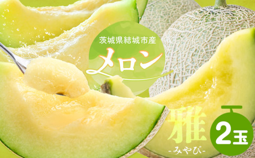 【令和7年先行予約】 茨城県結城市産 メロン 雅 2玉 稲葉ファーム《9月下旬-10月中旬頃出荷予定》茨城県 結城市 送料無料 フルーツ 果物 高級メロン お取り寄せ 旬 産地直送 贈り物 お取り寄せフルーツ