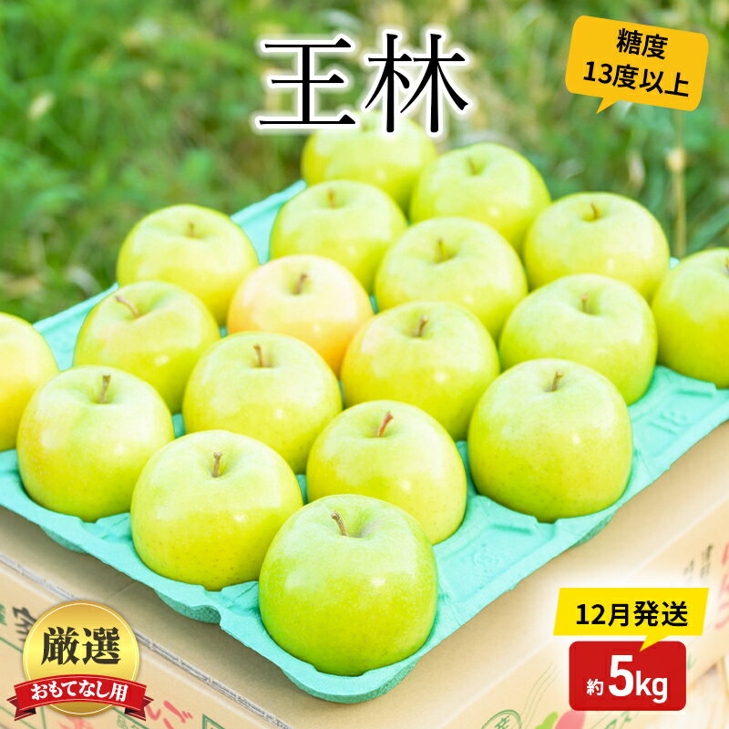 【ふるさと納税】りんご【12月発送】糖度13度以上 おもてなし用 家庭用 王林 約5kg【青森りんご】　お届け：2025年12月20日頃～2025年12月27日