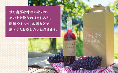 芽実農園のぶどうジュース（スチューベン100％）720ml×2本 青森県鶴田町産スチューベン使用 果汁飲料 無添加 果汁100％ ストレートジュース 